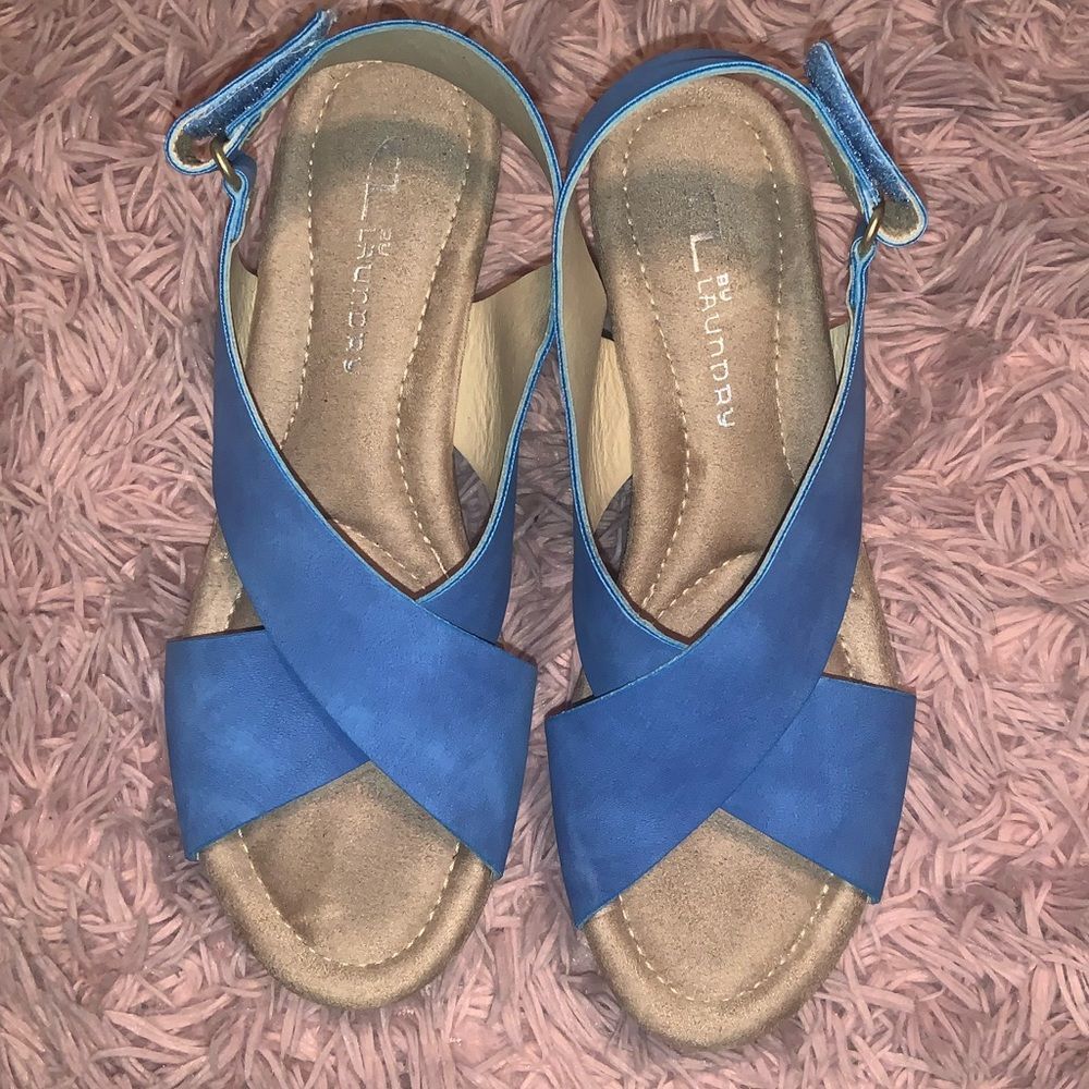 CL by Laundry Dream Girl blue Wedge Sandals